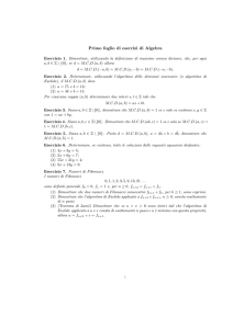 Primo foglio di esercizi di Algebra