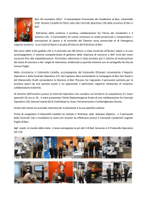 Bari 30 novembre 2013- il Comandante Provinciale dei Carabinieri
