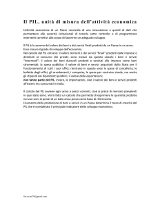 Il PIL, unità di misura dell`attività economica