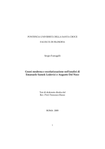 Gnosi moderna e secolarizzazione nell`analisi di
