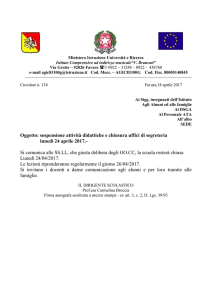 sospensione attività didattiche e chiusura uffici
