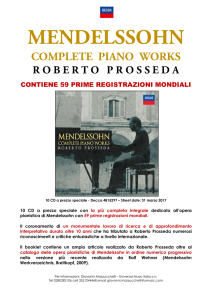 roberto prosseda: l`integrale per pianoforte di mendelssohn in un