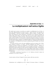 Le moltiplicazioni nell`antico Egitto