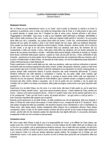 La prima e fondamentale via della Chiesa
