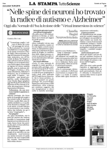 "Nelle spine dei neuroni ho trovato la radice di autismo e Alzheimer"