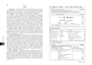 Inf orma tica 374 Internet WEB Introduzione. Il World Wide Web `e il