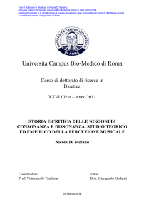 Storia e critica delle nozioni di consonanza e dissonanza. Studio