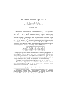 Sui numeri primi del tipo 3n + 2