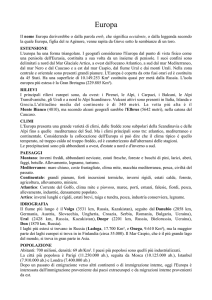 scheda sintetica sull`Europa
