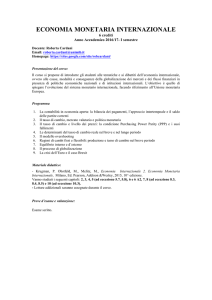 ECONOMIA MONETARIA INTERNAZIONALE