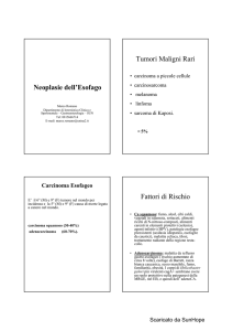 Neoplasie dell`Esofago Tumori Maligni Rari Fattori di Rischio