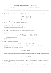 Esame di geometria e algebra