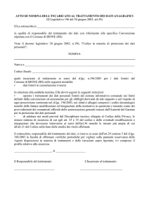 ATTO DI NOMINA DELL`INCARICATO AL TRATTAMENTO DEI DATI