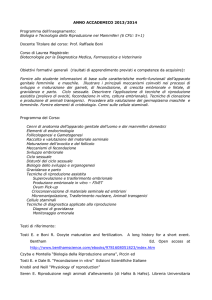 Biologia e Tecnologia della Riproduzione nei Mammiferi (6 CFU: 5+1)