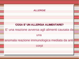 E` una reazione avversa agli alimenti causata da una anomala