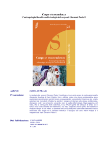 Corpo e trascendenza - Pontificio Istituto Giovanni Paolo II