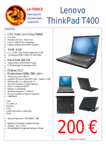 Lenovo T400 - La Fenice Servizi