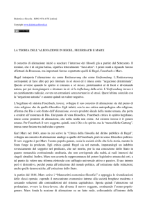 LA TEORIA DELL`ALIENAZIONE IN HEGEL, FEUERBACH E MARX