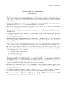 Allenamenti di matematica Geometria