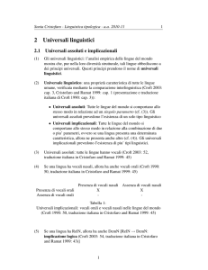 2 Universali linguistici