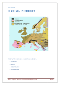IL CLIMA IN EUROPA