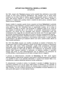 appunti sui principali modelli atomici - Digilander