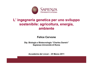 L` ingegneria genetica per uno sviluppo sostenibile: agricoltura