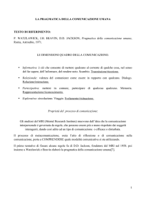 LA PRAGMATICA DELLA COMUNICAZIONE UMANA TESTO DI