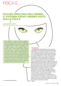 Occhio specchio dell`anima: il sistema visivo umano visto dalla fisica