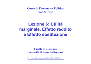 Effetto Reddito e Effetto Sostituzione