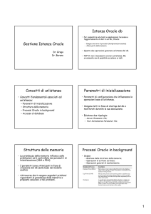 Gestione Istanza Oracle Istanza Oracle db Concetti di un`istanza