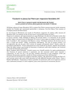 Focolarini in piazza San Pietro per ringraziare Benedetto