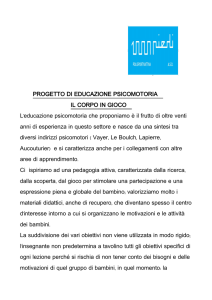 PROGETTO DI EDUCAZIONE PSICOMOTORIA IL CORPO IN GIOCO
