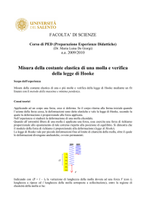 Misura della costante elastica di una molla e verifica della legge di