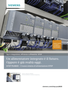 Un alimentatore integrato è il futuro. Oppure è già realtà oggi. SITOP