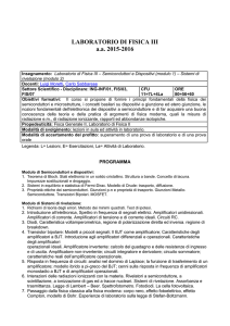 Laboratorio di Fisica - Dipartimento di Matematica e Fisica