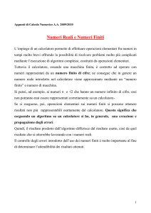 Numeri Reali e Numeri Finiti