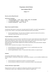 Programma svolto di Scienze Anno scolastico 2014
