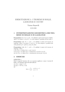 esercitazione 3: i teoremi di rolle, lagrange e cauchy