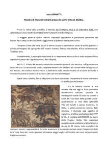 Laura BENATTI. Mostra di mosaici romani presso la
