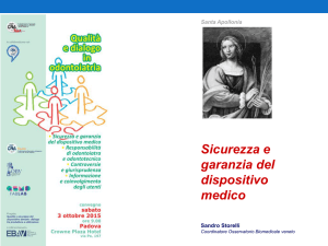 SEMINARIO Dispositivi medici su misura conformità, tracciabilità
