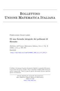 Di una formula integrale dei polinomi di Hermite