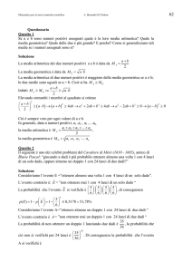Questionario Quesito 1 Se a e b sono numeri positivi assegnati