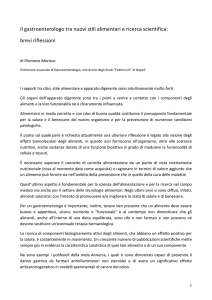 Il gastroenterologo tra nuovi stili alimentari e ricerca