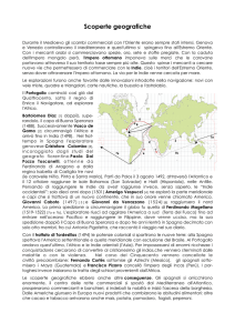 scheda sulle scoperte ed esplorazioni geografiche