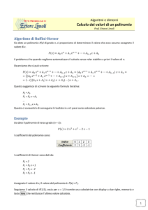 Calcolo dei valori di un polinomio