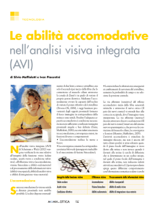 Le abilità accomodative nell`analisi visiva integrata
