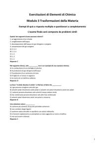 Esercitazioni di autovalutazione modulo 3