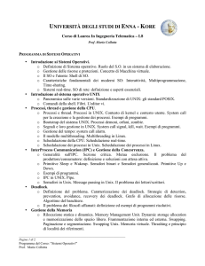 Sistemi Operativi - Università Kore di ENNA