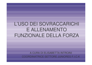 L`uso dei sovraccarichi e allenamento funzionale della